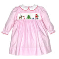 Pink Christmas Smock Dress