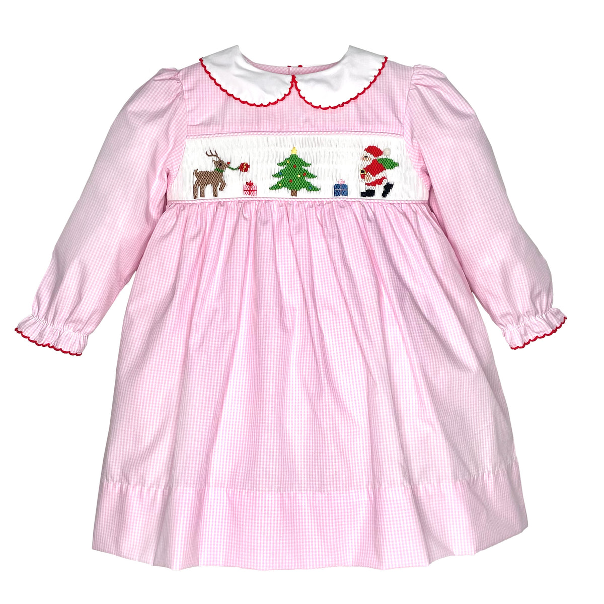 Pink Christmas Smock Dress