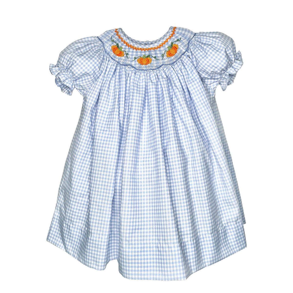Blue Gingham Smock Dress with Bloomer