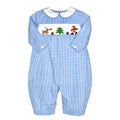 Blue Gingham Christmas Smock Longall